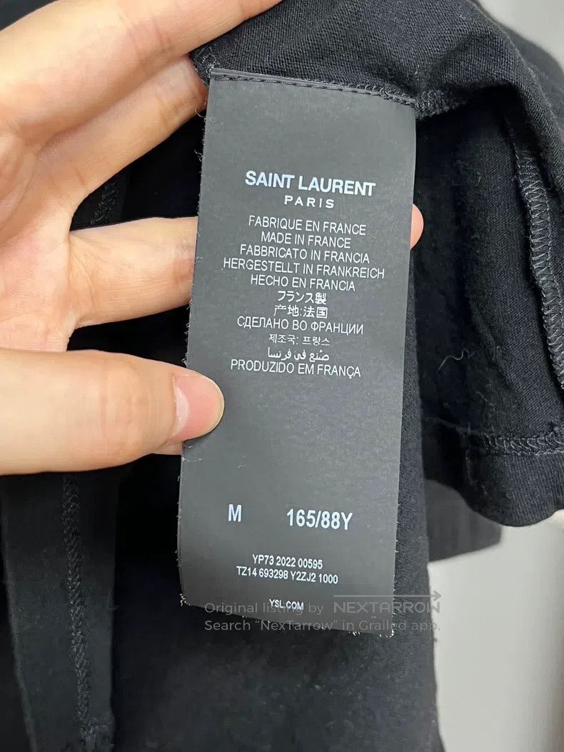 Saint Laurent Paris Saint Laurent Paris Solid Black Embroidered Small Logo T-S Size US M / EU 48-50 / 2 - 4 Thumbnail