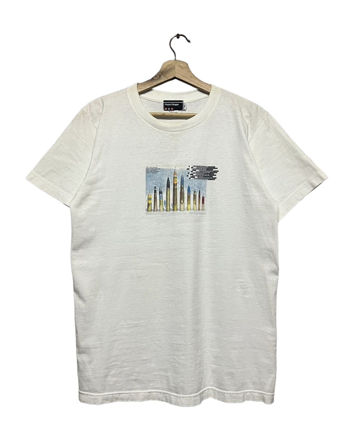 image of Futura x Subware Vtg90’S Bsf Project Dragon Printed Tee in White, Men's (Size Medium)