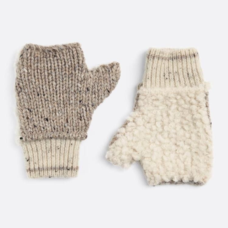 Bottega Veneta o1loc1c0424 Size: S 721261 Patchwork Wool Mittens in Beige Size ONE SIZE - 1 Preview