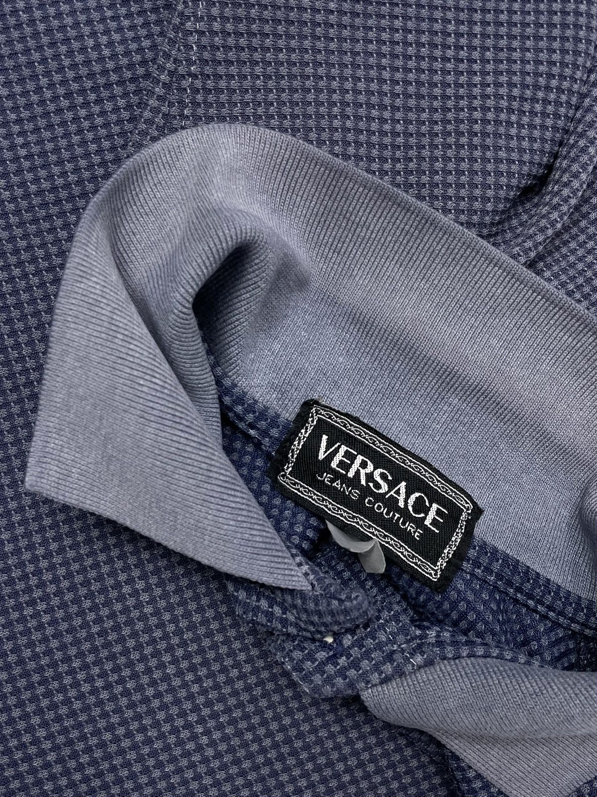 Versace Jeans Couture Vintage Versace Jeans Couture Medusa Logo Waffle Knit Polo Size US XL / EU 56 / 4 - 11 Thumbnail
