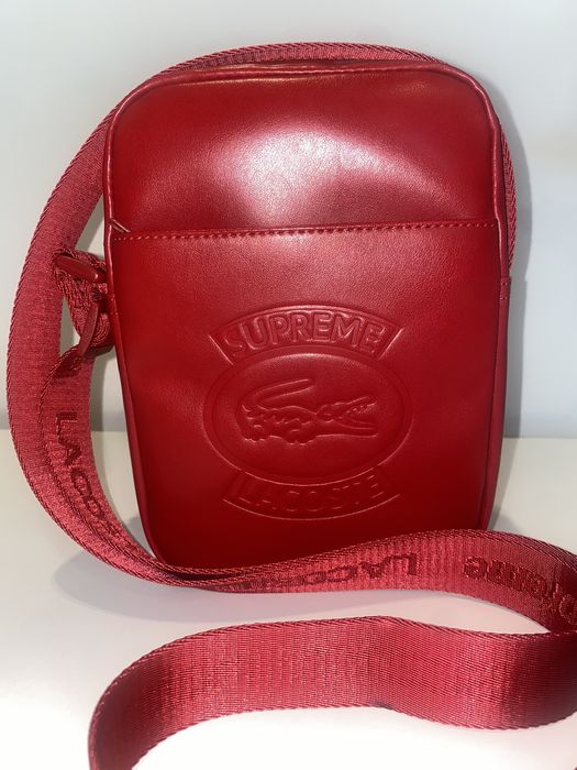 Supreme lacoste shoulder clearance bag red