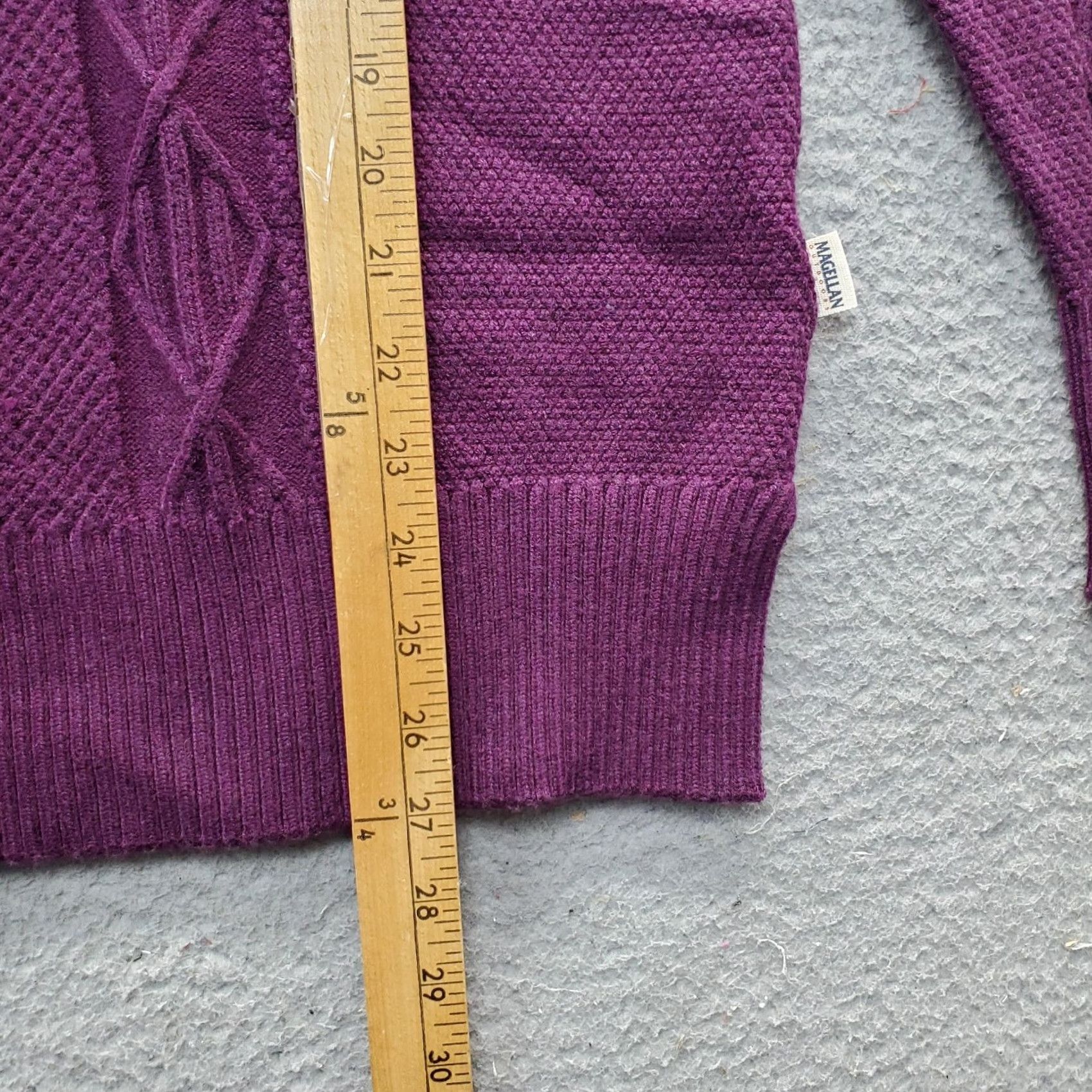 Vintage Magellan Magellan Outdoors Classic Sweater Womens XS Purple Cable Knit Turtleneck Slit Womens Size XS Purple Cable-Knit Pullover Knit Sweatery? Size XS / US 0-2 / IT 36-38 - 3 Thumbnail