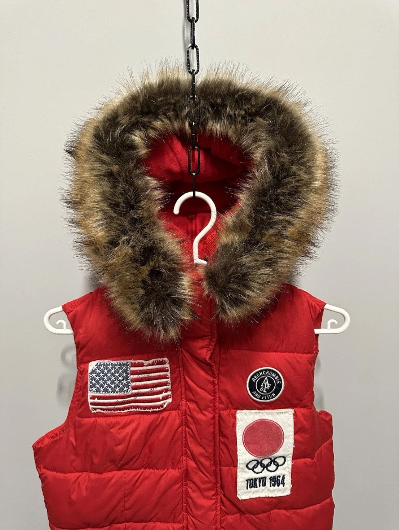 Abercrombie & Fitch CRAZY JAPAN DOWN VEST ABERCROMIE & FITCH CHIEF KEEF USA FLAG Size S / US 4 / IT 40 - 3 Thumbnail