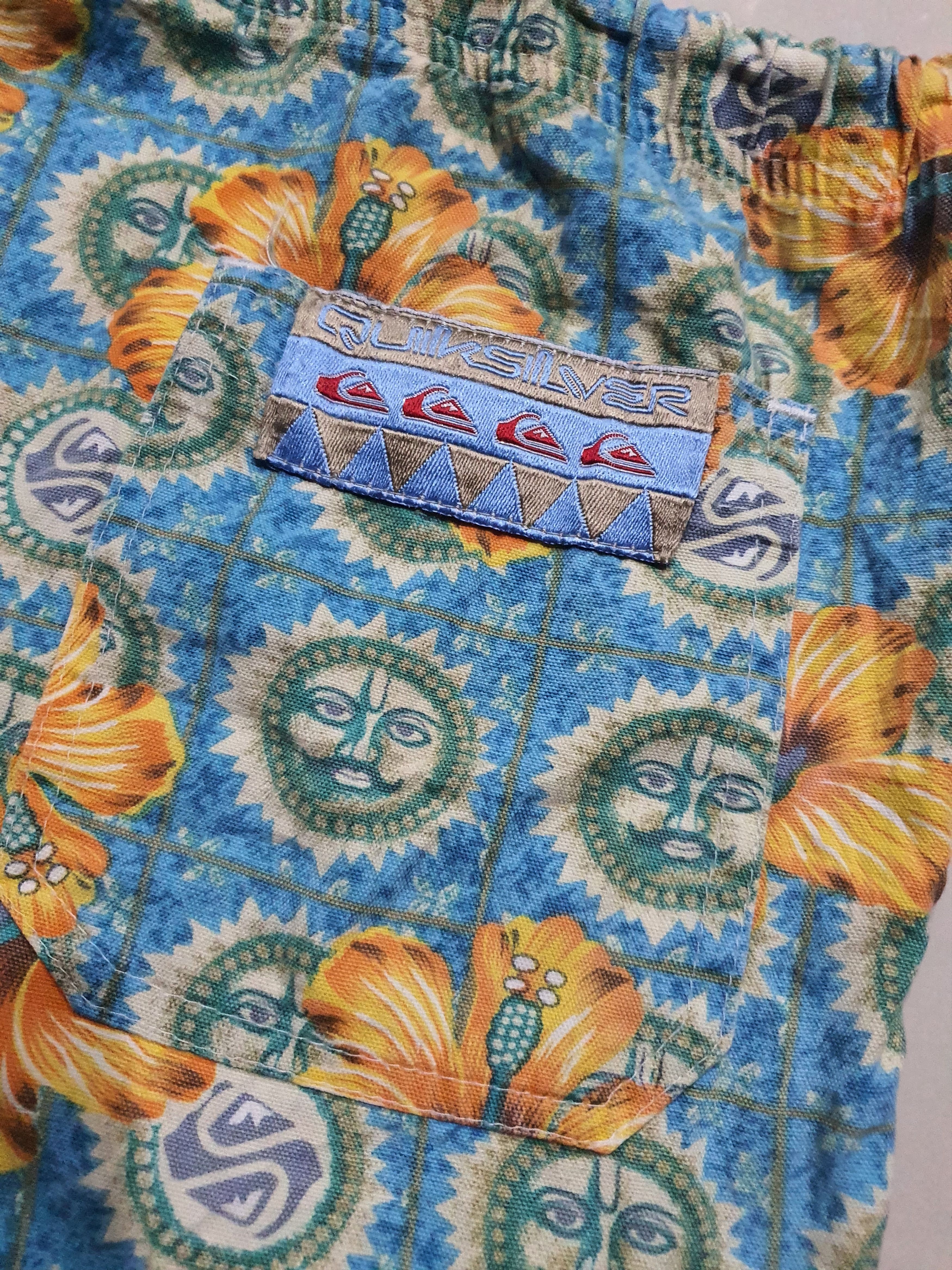 Quiksilver × Vintage Rare! 🔥 80s Quiksilver Surf Skate Volley Swim Shorts Cotton Size US 34 / EU 50 - 3 Thumbnail