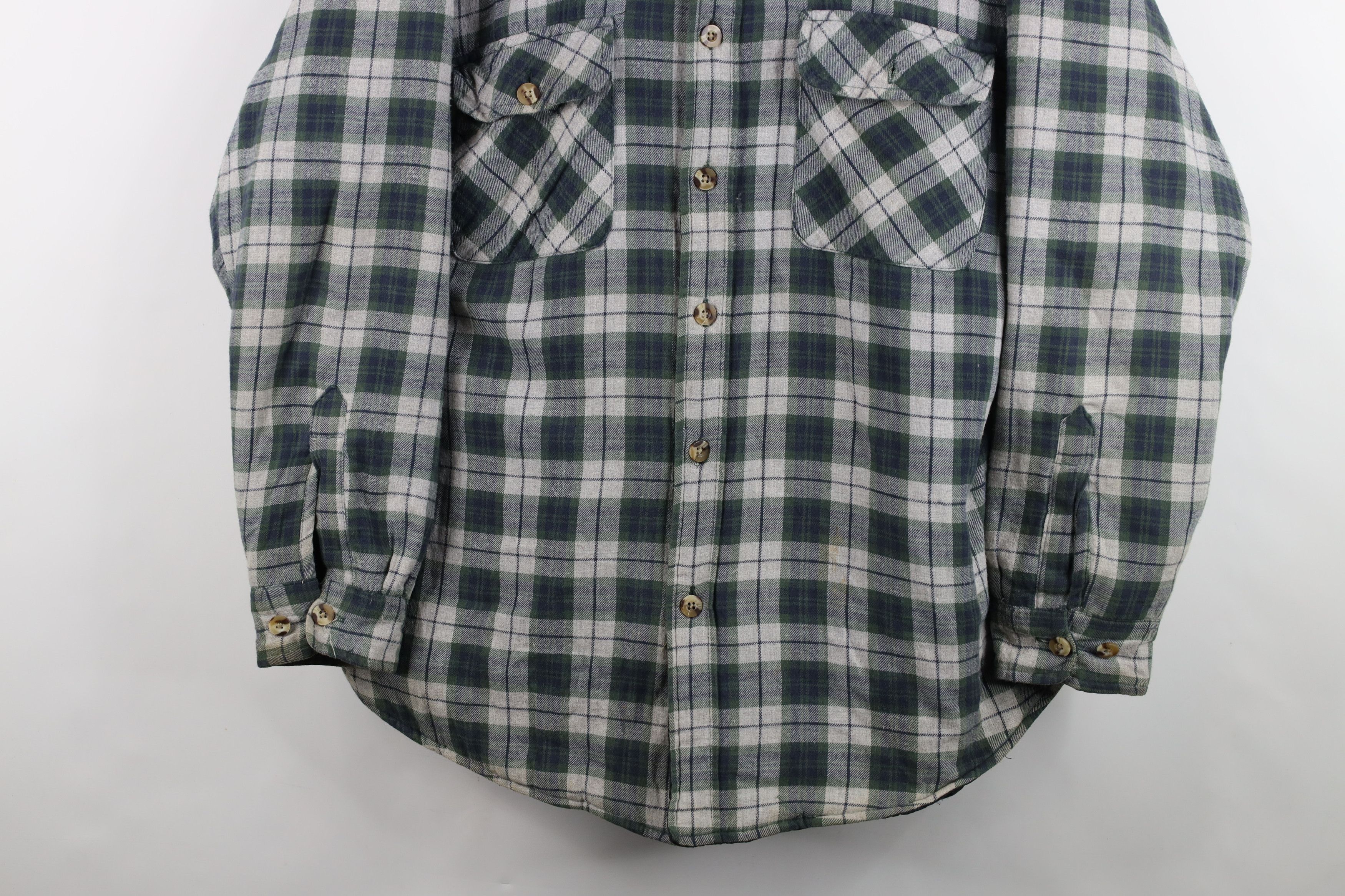 Vintage Vintage 90s Streetwear Flannel Button Shirt Jacket Jac Shirt Size US L / EU 52-54 / 3 - 3 Thumbnail