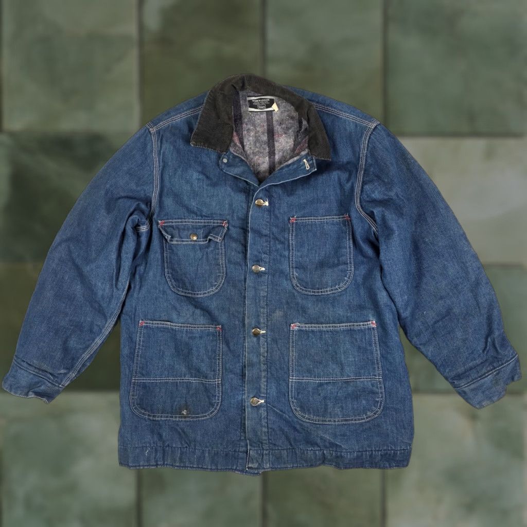 Sears VINTAGE Sears Chore Jacket Denim Lined Workwear Barn Coat Mens Large Blue 70s Size US L / EU 52-54 / 3 - 1 Thumbnail