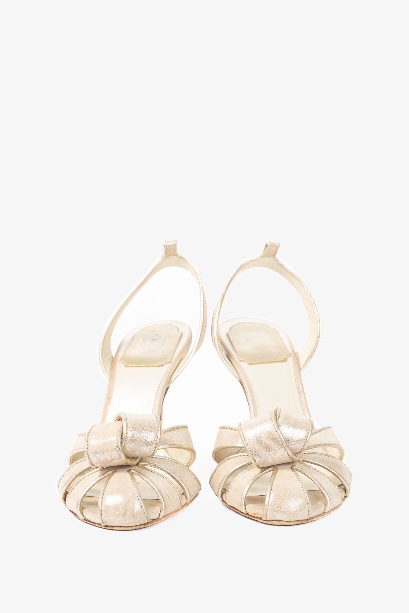 Dior Christian Dior Karma Metallic Nude Suede Heels Size US 6 / IT 36 - 2 Thumbnail