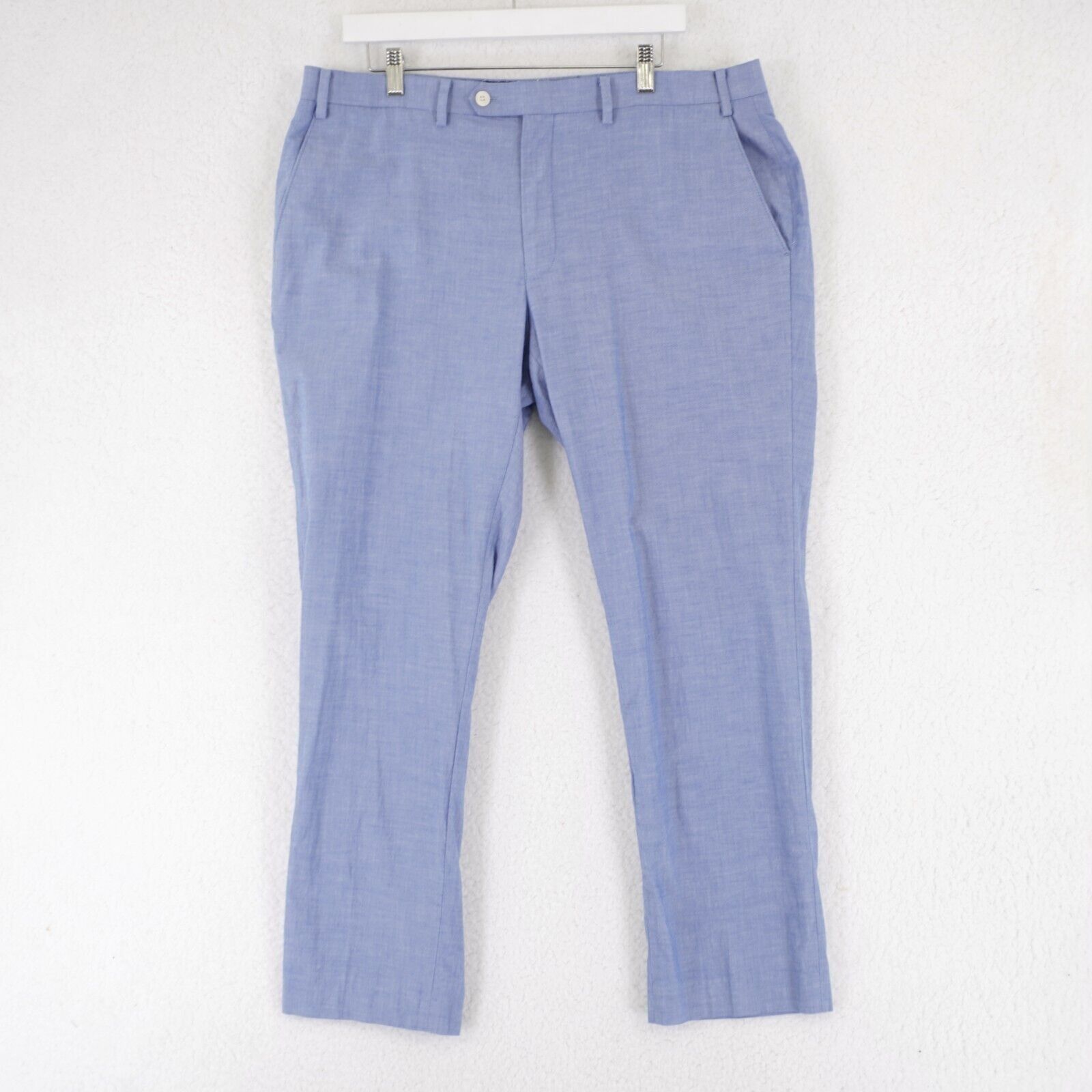 Lauren Ralph Lauren Lauren Ralph Lauren Baby Blue Birdseye Cotton Dress Pants 38 Size 38R - 1 Thumbnail