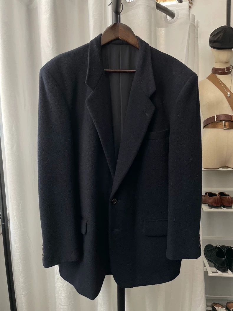 Comme des Garcons Comme des Garçons Blue and black wool casual tapered jacket Size US M / EU 48-50 / 2 - 1 Thumbnail