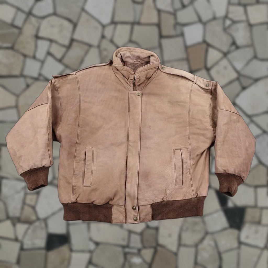 Vintage VINTAGE Charles Klein Jacket Womens XL Brown Leather Bomber Flight Aviator Map Lining Size XL / US 12-14 / IT 48-50 - 1 Thumbnail