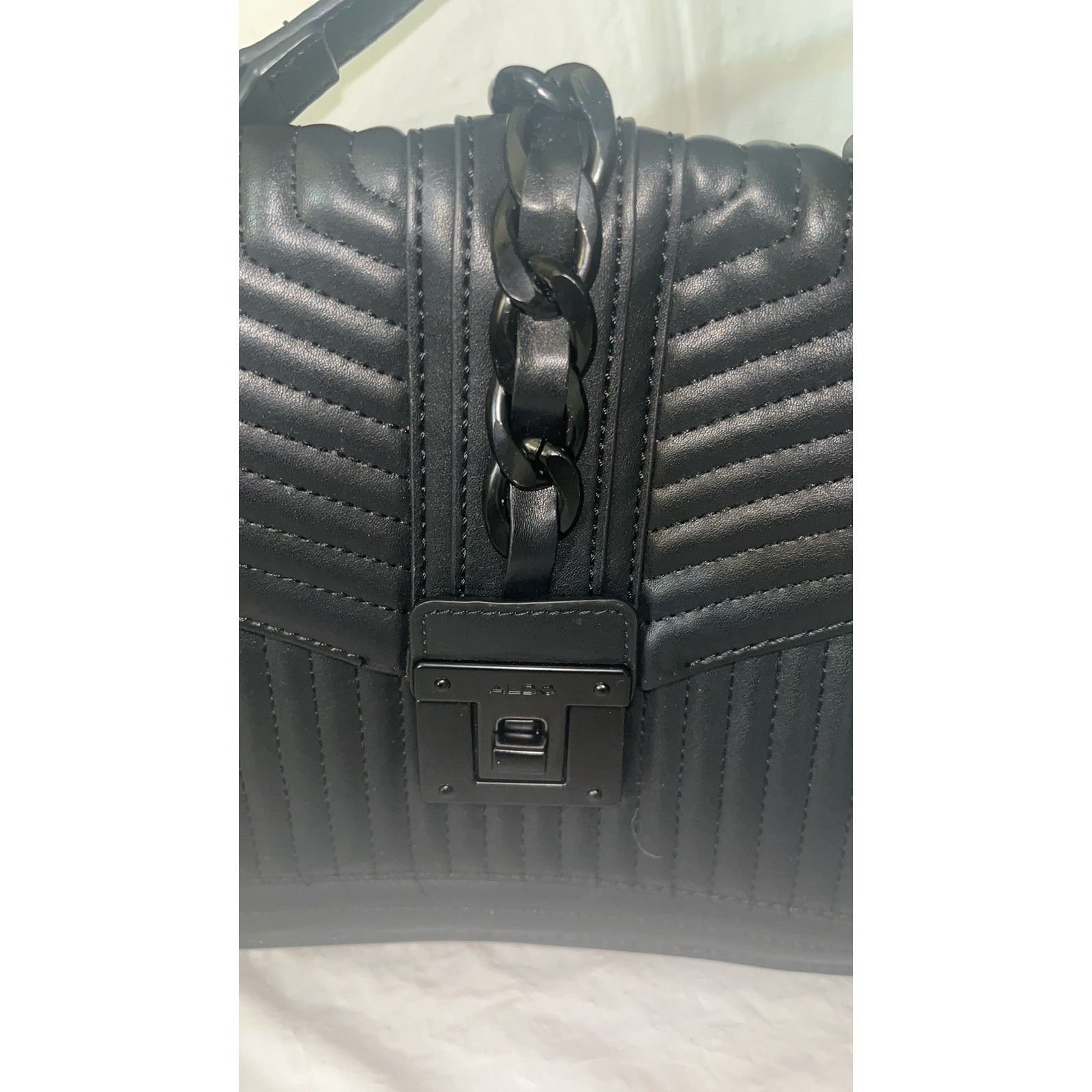 Aldo ALDO Jerilini Black Quilted Top Handle Satchel Size ONE SIZE - 6 Thumbnail