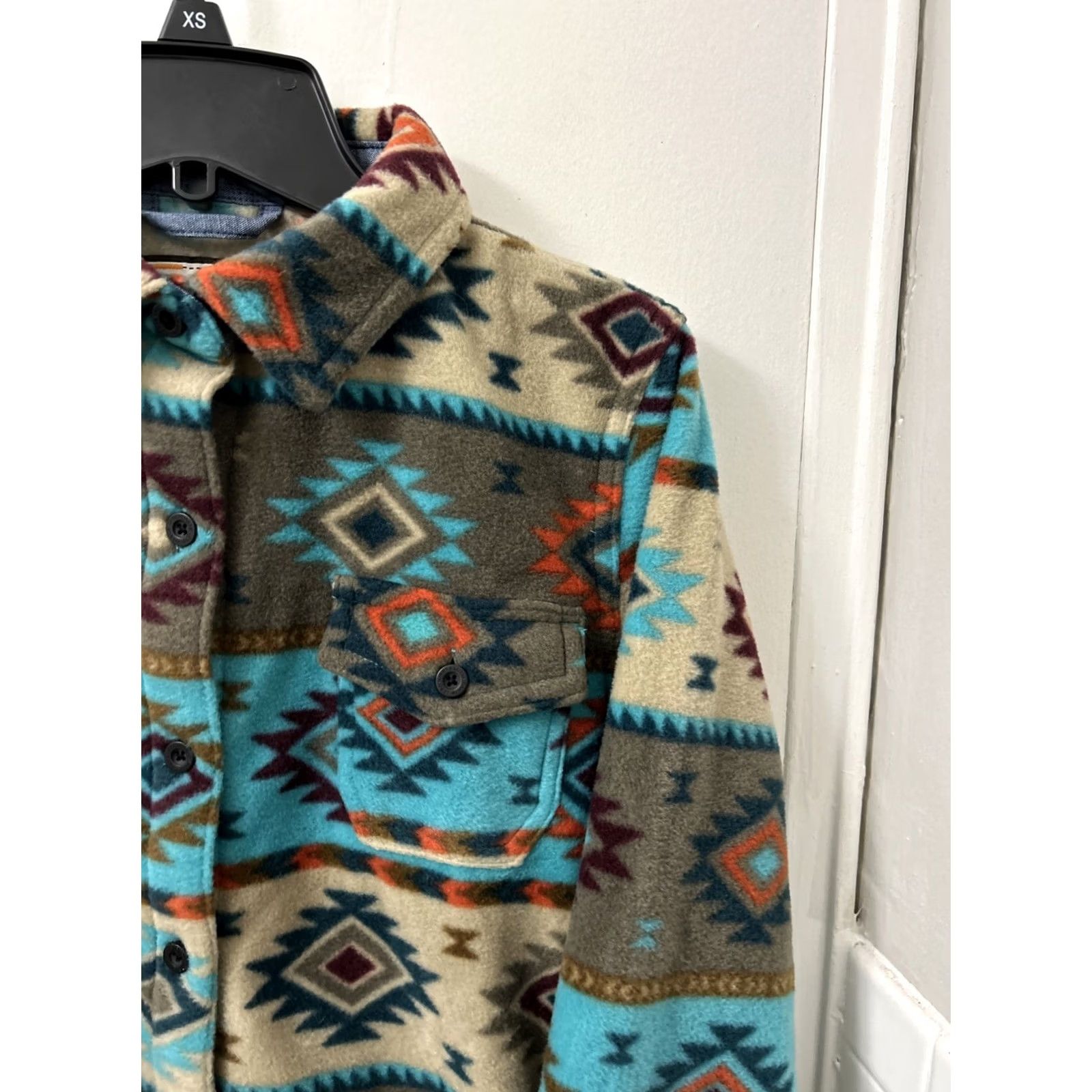 Vintage Legendary Whitetails Fleece Shirt Womens XS Blue Aztec Button Down Long Sleeve Size XS / US 0-2 / IT 36-38 - 4 Thumbnail