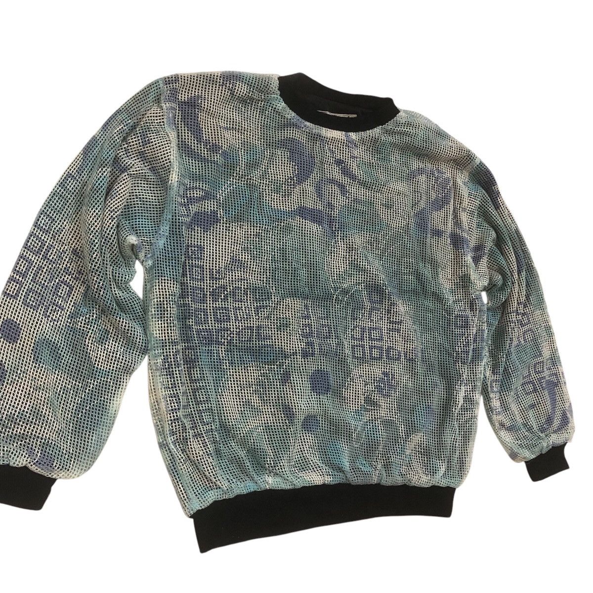 Handmade × Shades Of Grey Handmade Fishnet Panorama Grafic 2 Layer Sweater Size US L / EU 52-54 / 3 - 2 Thumbnail
