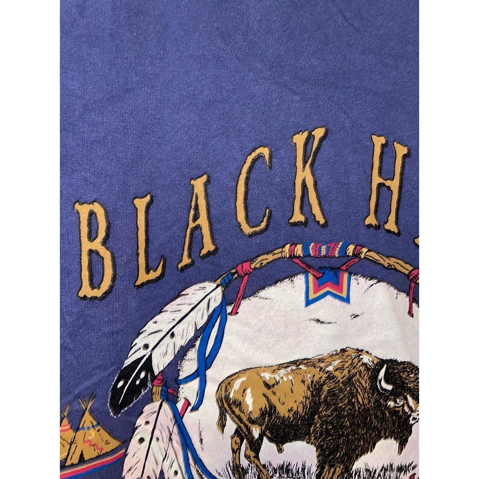Vintage Vintage Bison Shirt Black Hills South Dakota Buffalo Tee 90s Size US L / EU 52-54 / 3 - 6 Thumbnail