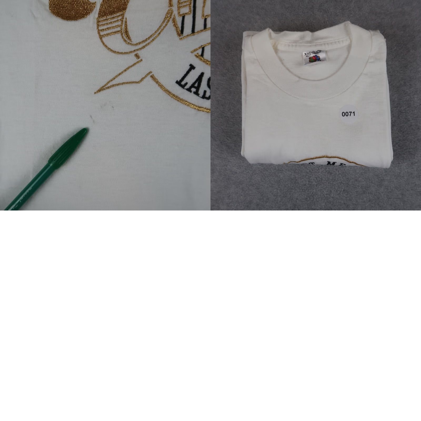 Fruit Of The Loom VINTAGE Las Vegas 90s T shirt Mens 2XL White Cotton Crew Neck Fruit of the Loom Shirt USA Distressed 90s Grunge Hip Hop Punk Japanese? Size US XXL / EU 58 / 5 - 8 Thumbnail