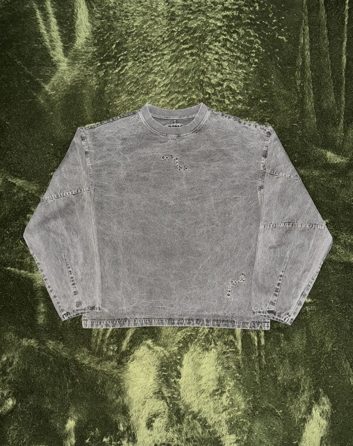 Japanese Brand [XL] cost per Kilo Vintage Wash Cotton Pullover Grey Size US XL / EU 56 / 4 - 1 Thumbnail