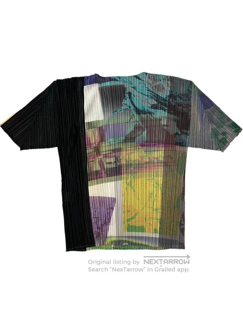 Issey Miyake Issey Miyake Pleated Mesh Printed Short Sleeve T-shirt Size XL / US 12-14 / IT 48-50 - 2 Thumbnail