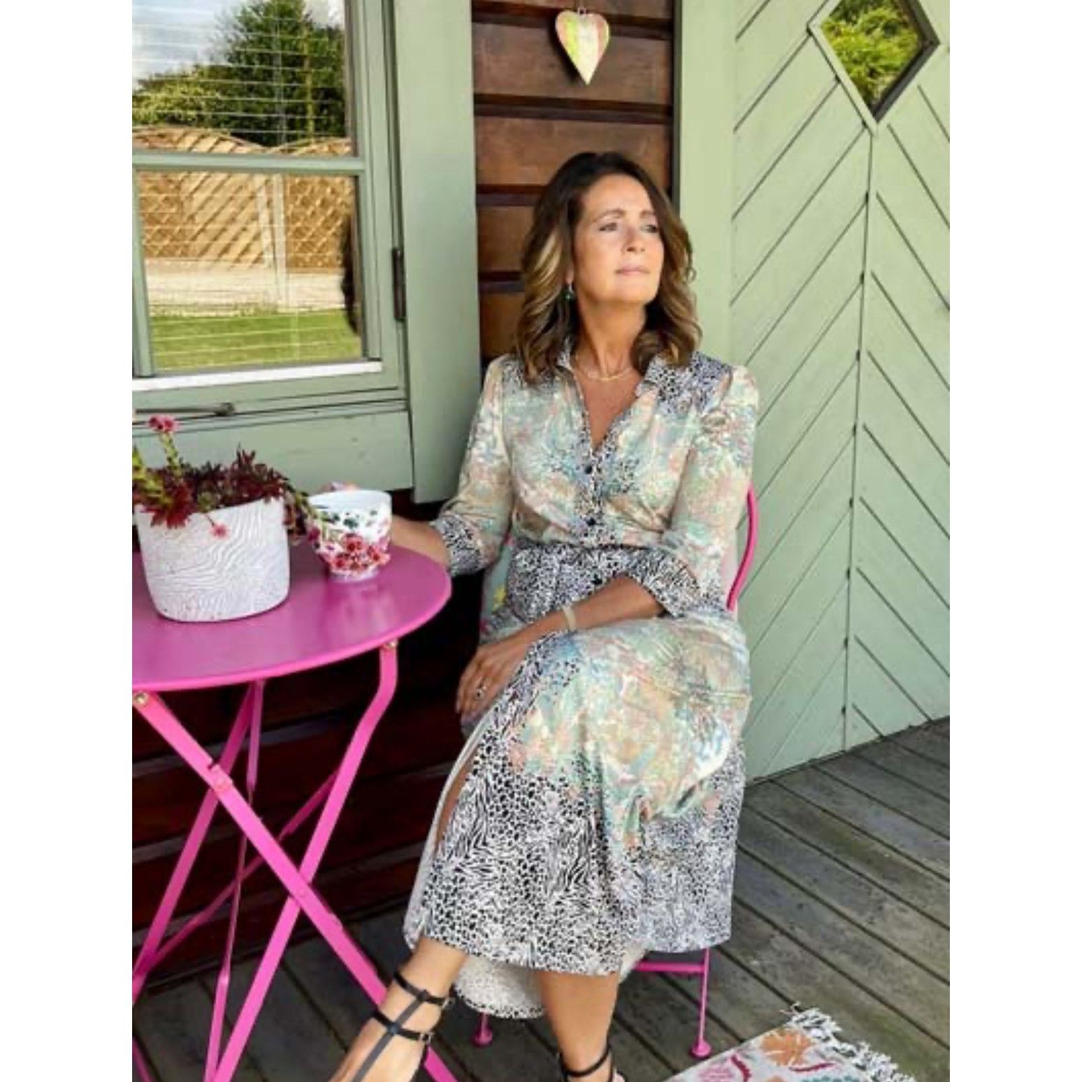 Pinko Pinko Chemisier Rosalina Floral Animal Shirt Maxi Dress Size S / US 4 / IT 40 - 1 Thumbnail