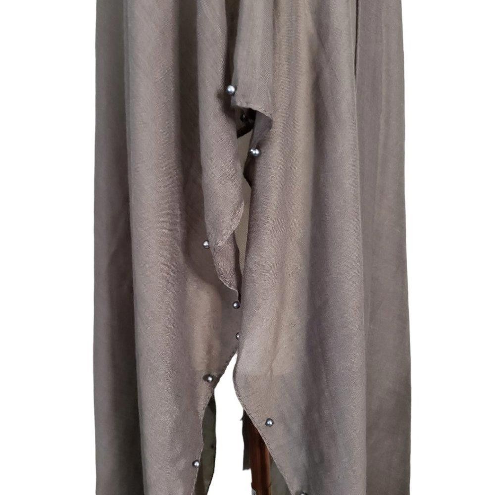 Designer CT843 Brown Shawl Wrap with Gold Flower Design Size ONE SIZE - 3 Thumbnail