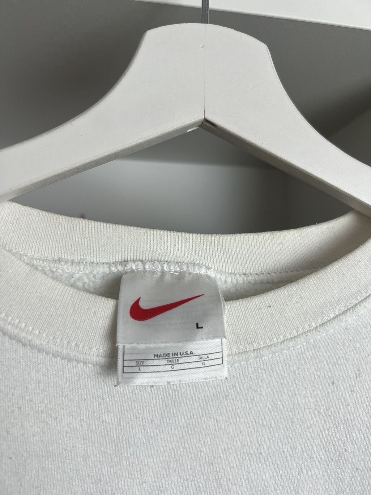 Nike × Vintage Vintage 90s Nike town New York white boxy sweatshirt L y2k Size US L / EU 52-54 / 3 - 4 Thumbnail