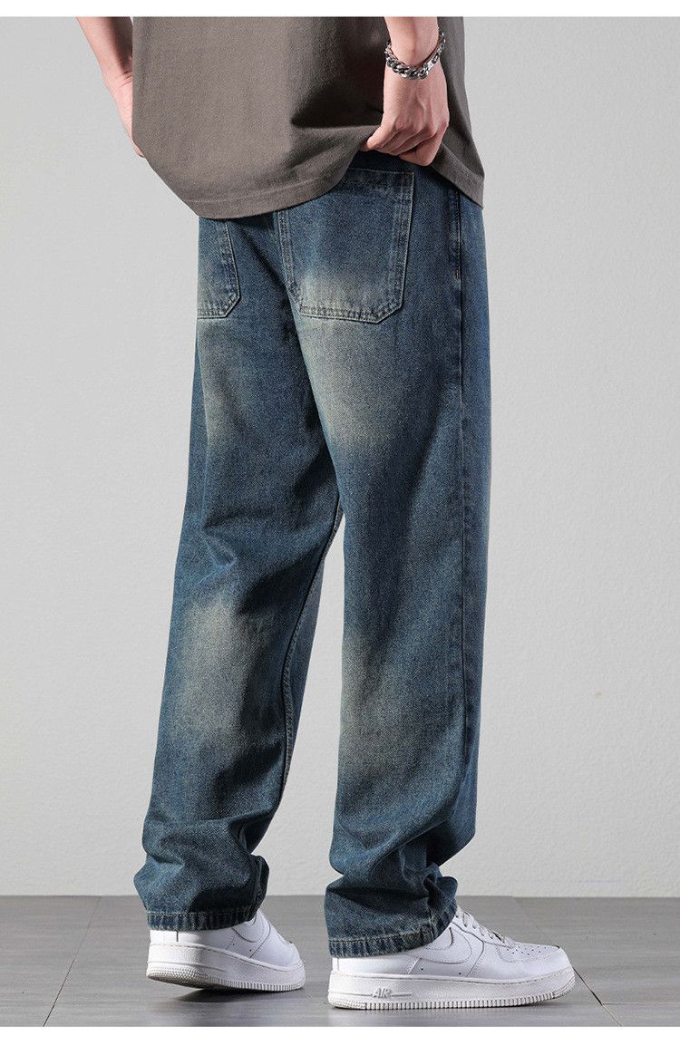 Japanese Brand × Jean Vintage straight outdoor washed all-match wide-leg jeans Size US 32 / EU 48 - 4 Thumbnail
