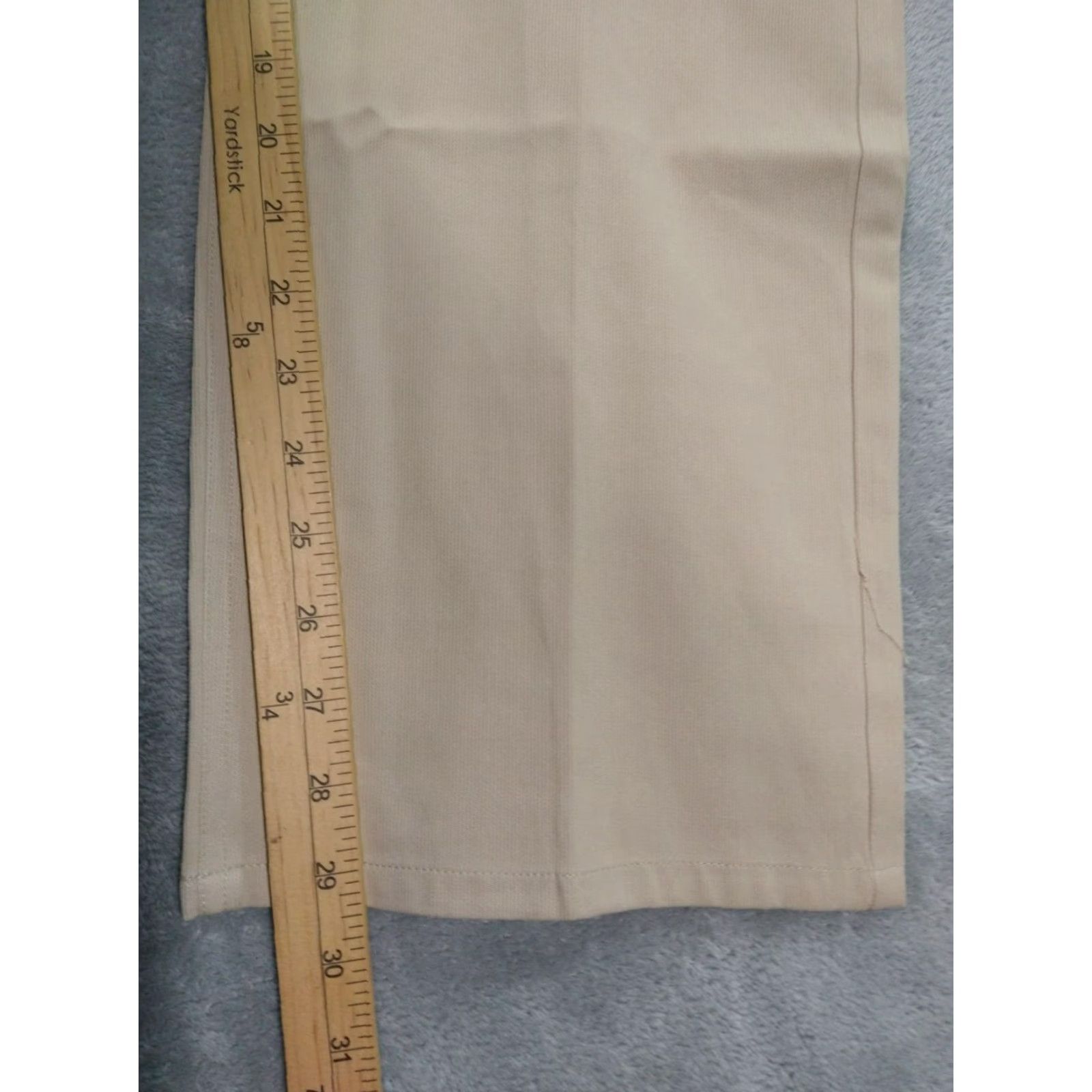 Vintage Paradise Collection Pants Mens 34x30 Beige Chino Silk Blend Flat Front Straight Size US 34 / EU 50 - 5 Thumbnail