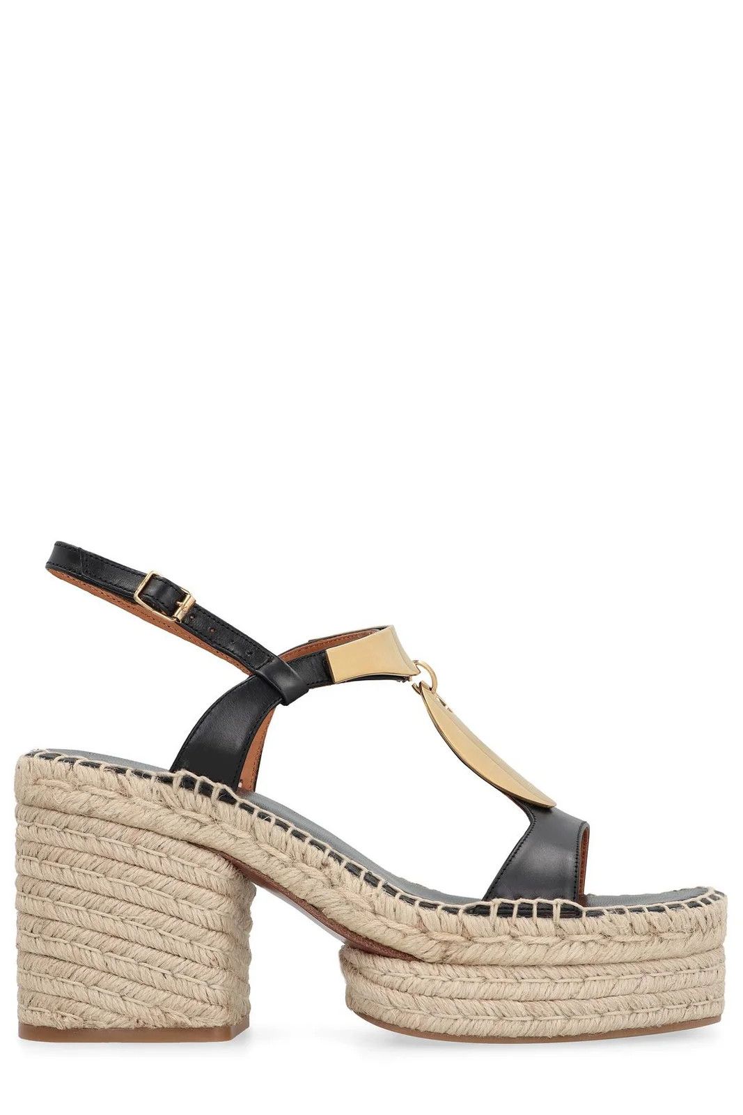 Chloe o1loc1c1024 Pema Espadrillas in Black Gold Size US 6 / IT 36 - 3 Thumbnail