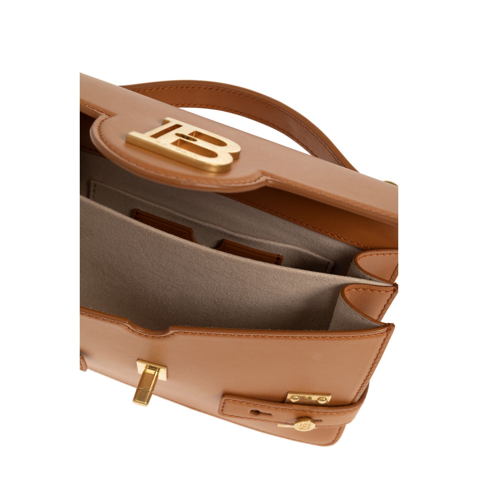Balmain BALMAIN B-Buzz 24 Brown Leather Shoulder Bag New Size ONE SIZE - 4 Thumbnail