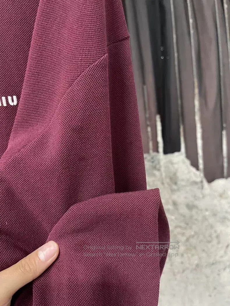 Miu Miu Miumiu Burgundy Long Sleeve Polo Shirt. Size US XS / EU 42 / 0 - 6 Thumbnail