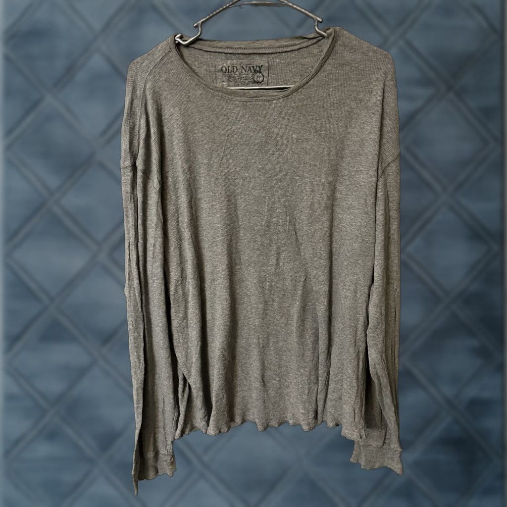 Old Navy Old Navy Mens Medium Gray Thermal Long Sleeve Waffle Knit Shirt T-Shirt Sock? Size US M / EU 48-50 / 2 - 1 Thumbnail