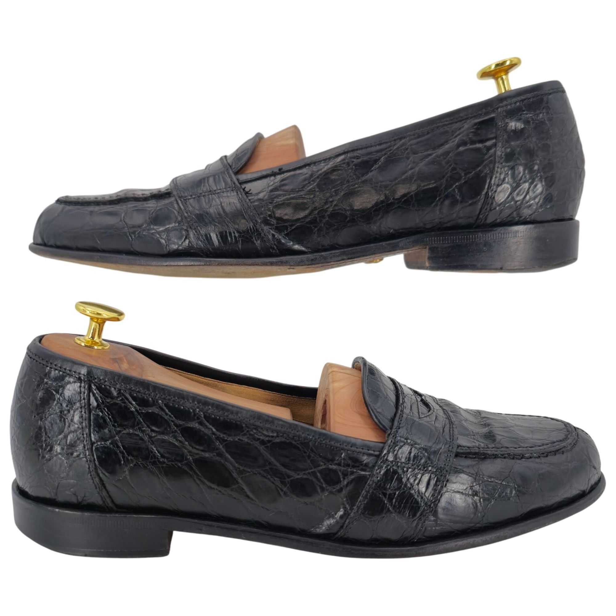 Zelli Zelli Tuscany Exotic Black Caiman Crocodile Dress Shoe Men 9 Size US 9 / EU 42 - 4 Thumbnail