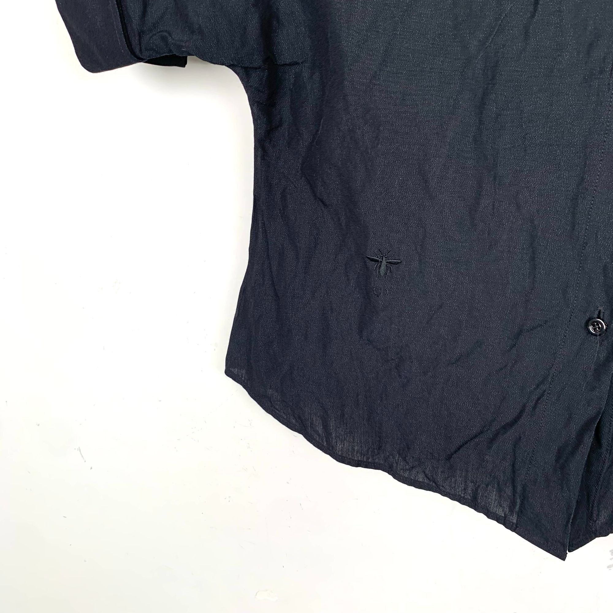 Christian Dior Monsieur Christian Dior Black Bee Embroidery Cotton Button-Down Shirt Size XS / US 0-2 / IT 36-38 - 6 Thumbnail