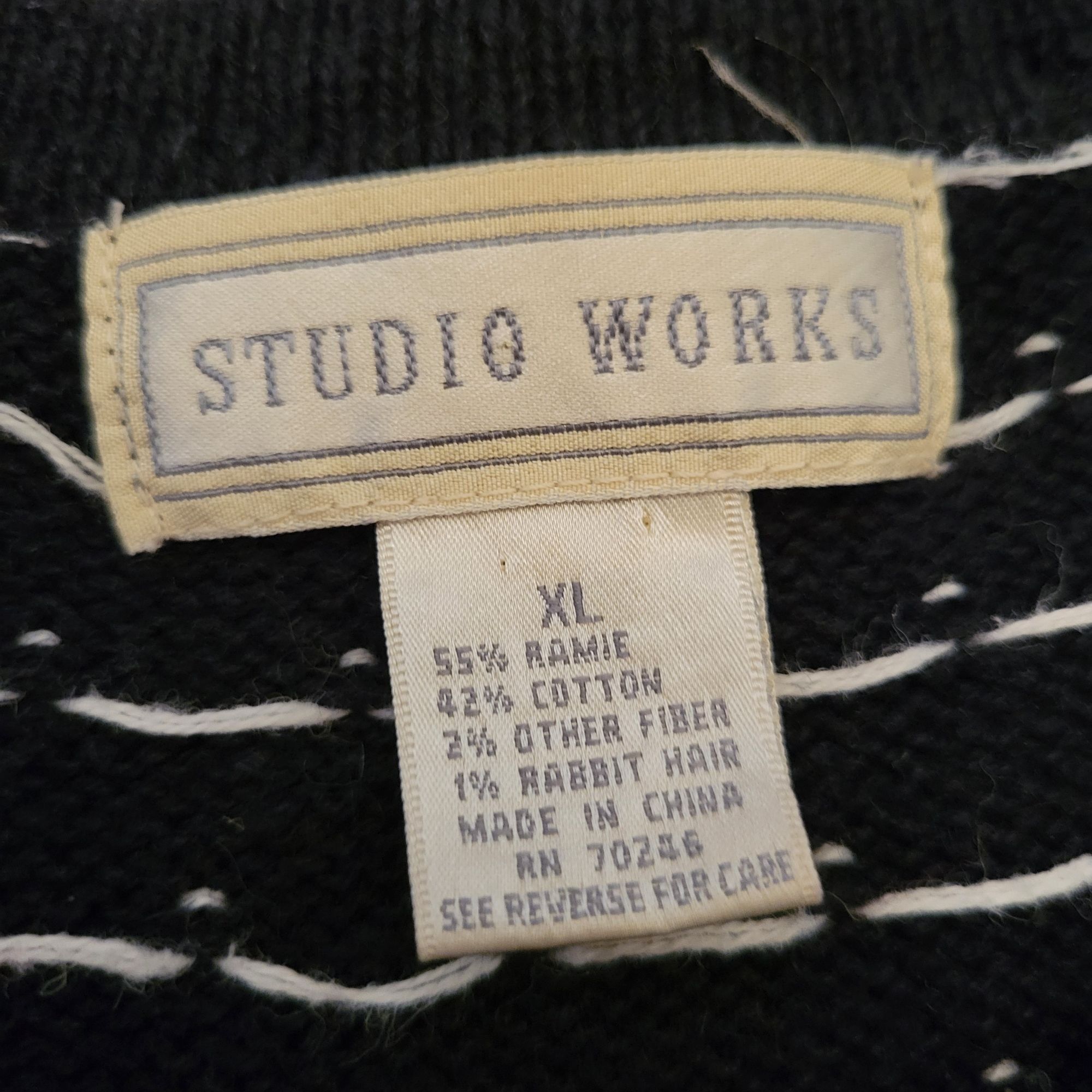 Other Studio Works XL Nordic Fair Isle Snowflakes Cardigan Sweater Size XL / US 12-14 / IT 48-50 - 3 Thumbnail