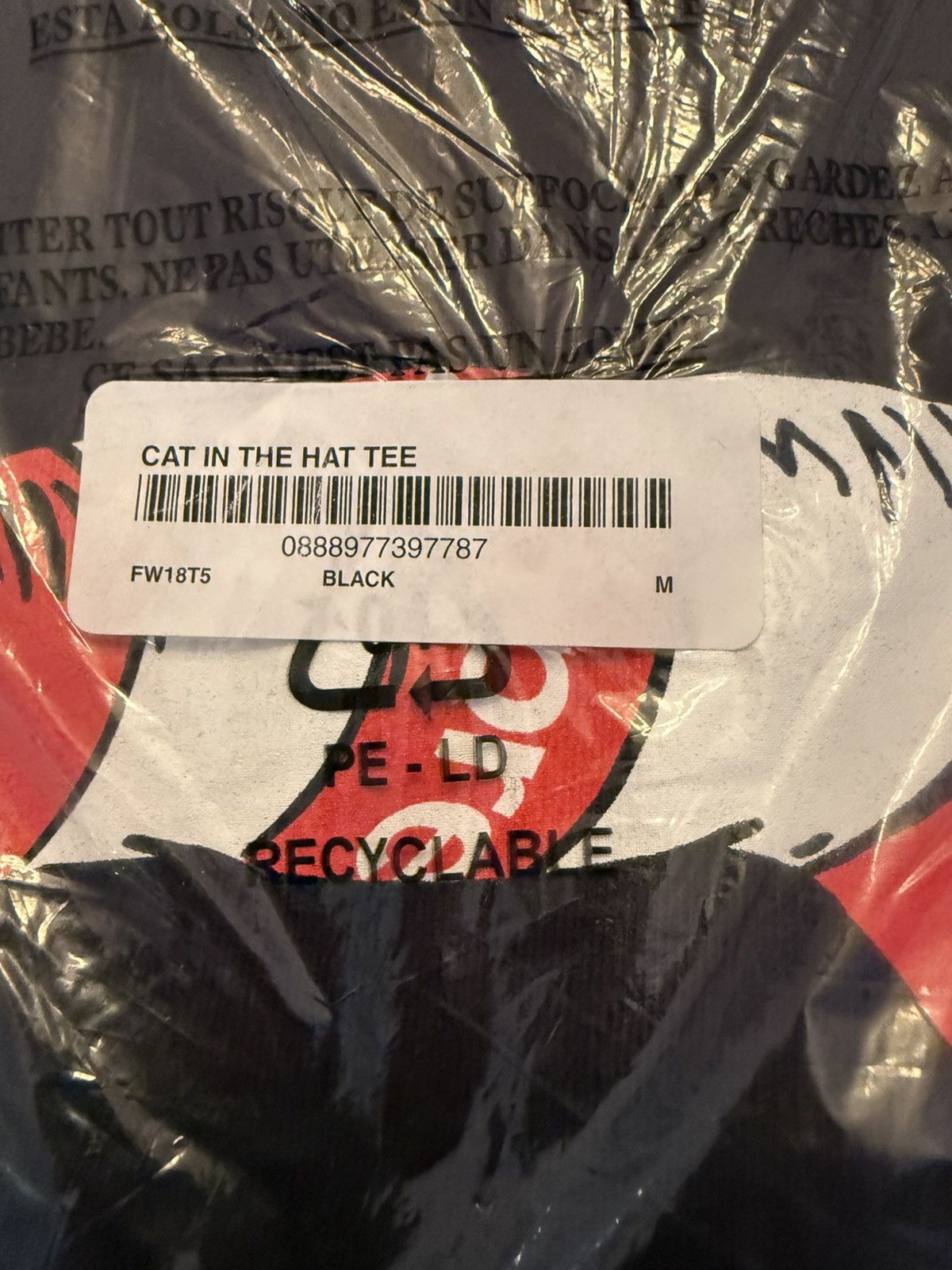 Supreme Supreme Cat in The Hat Tee Black Size: Medium Brand New Size US M / EU 48-50 / 2 - 3 Thumbnail