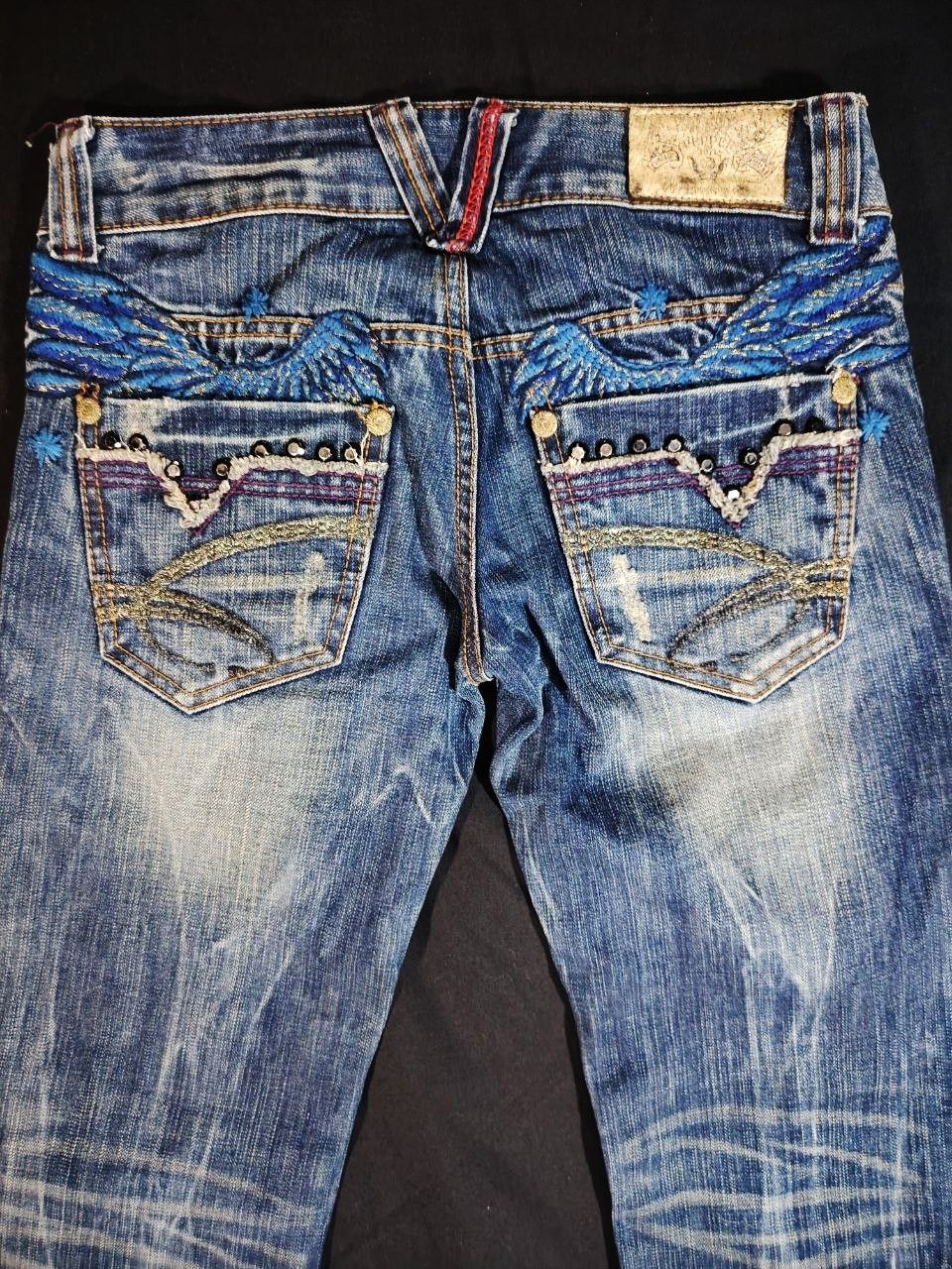 Japanese Brand Red Pepper Y2K Flare Distressed Jeans W30 (25) Size US 30 / EU 46 - 3 Thumbnail