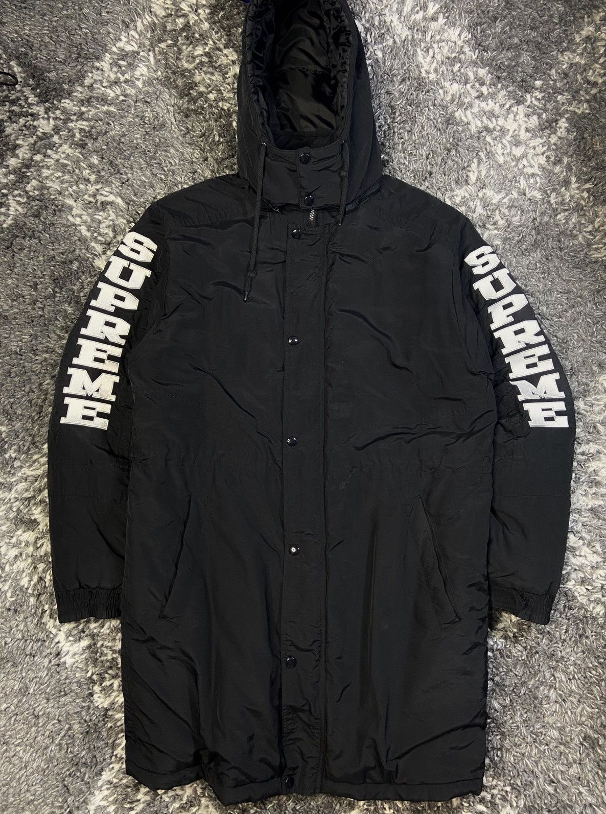 Parka Black Sleeve Logo Sideline Parka Sport-Tek Men's Black