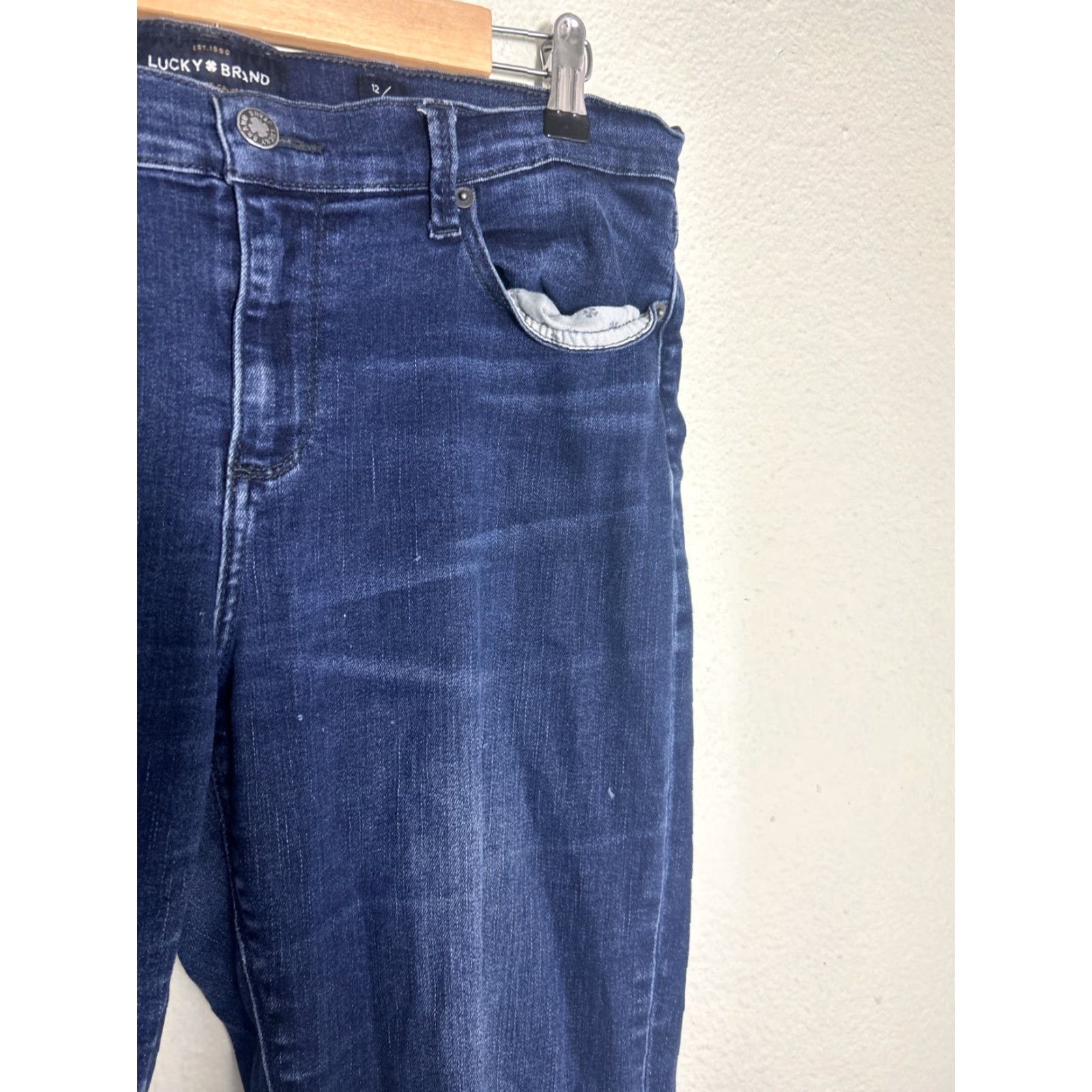 Lucky Brand Lucky Brand Jeans Women's 12/31 Brooke Legging Dark Blue Skinny Regular 29in Inseam Pockets Size 34" / US 12 / IT 48 - 5 Thumbnail