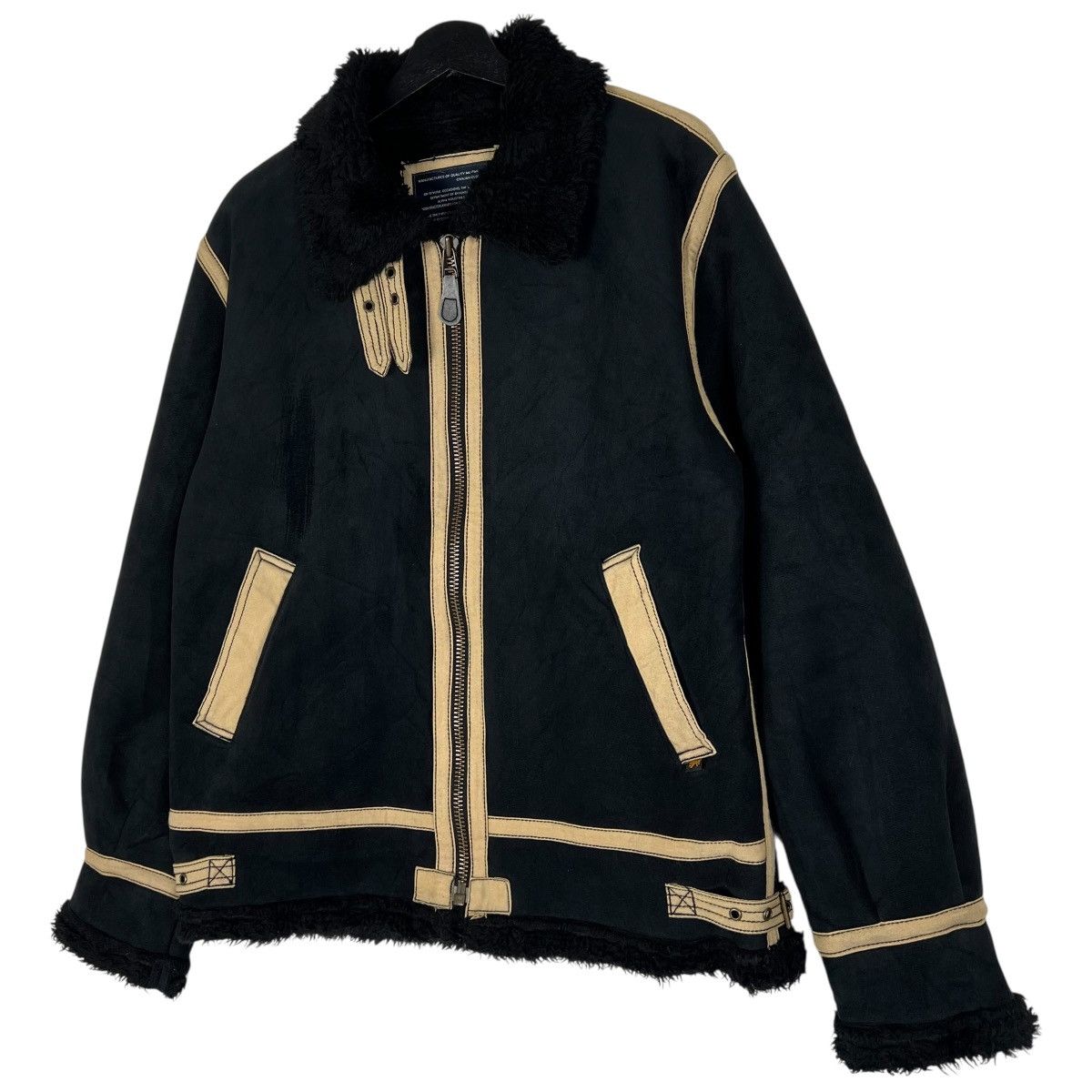 Alpha Industries Vintage Alpha Industries Suede Shearling Aviator Jacket B-3 Size US XL / EU 56 / 4 - 4 Thumbnail