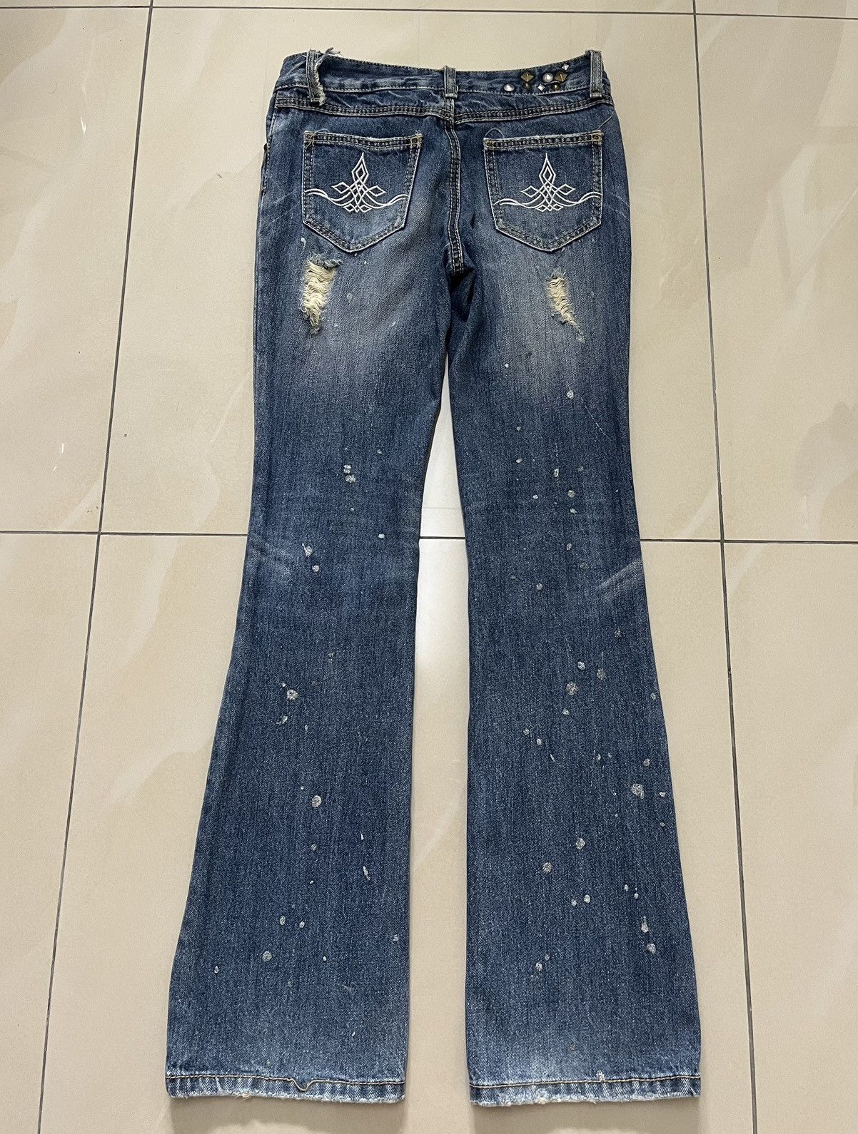 Hysteric Glamour Semantic Design distressed flared silver dust low rise F1 Size US 28 / EU 44 - 13 Thumbnail