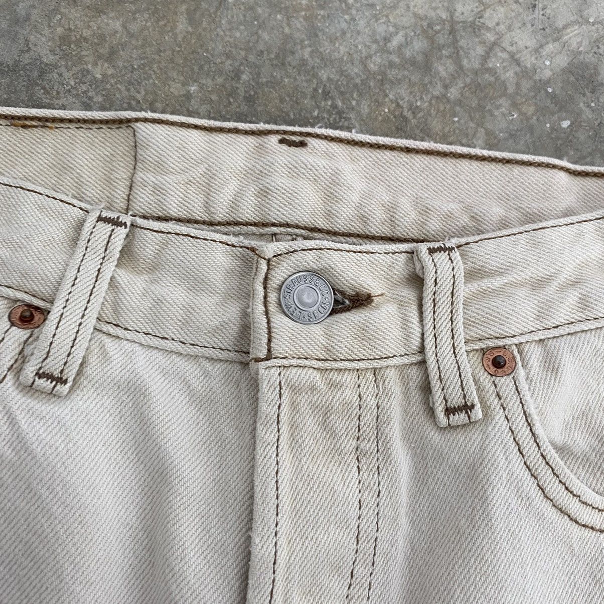 Levi's Size 27x33 Vintage 90’s Levis 501 Off White Denim Jeans Size US 27 - 10 Thumbnail