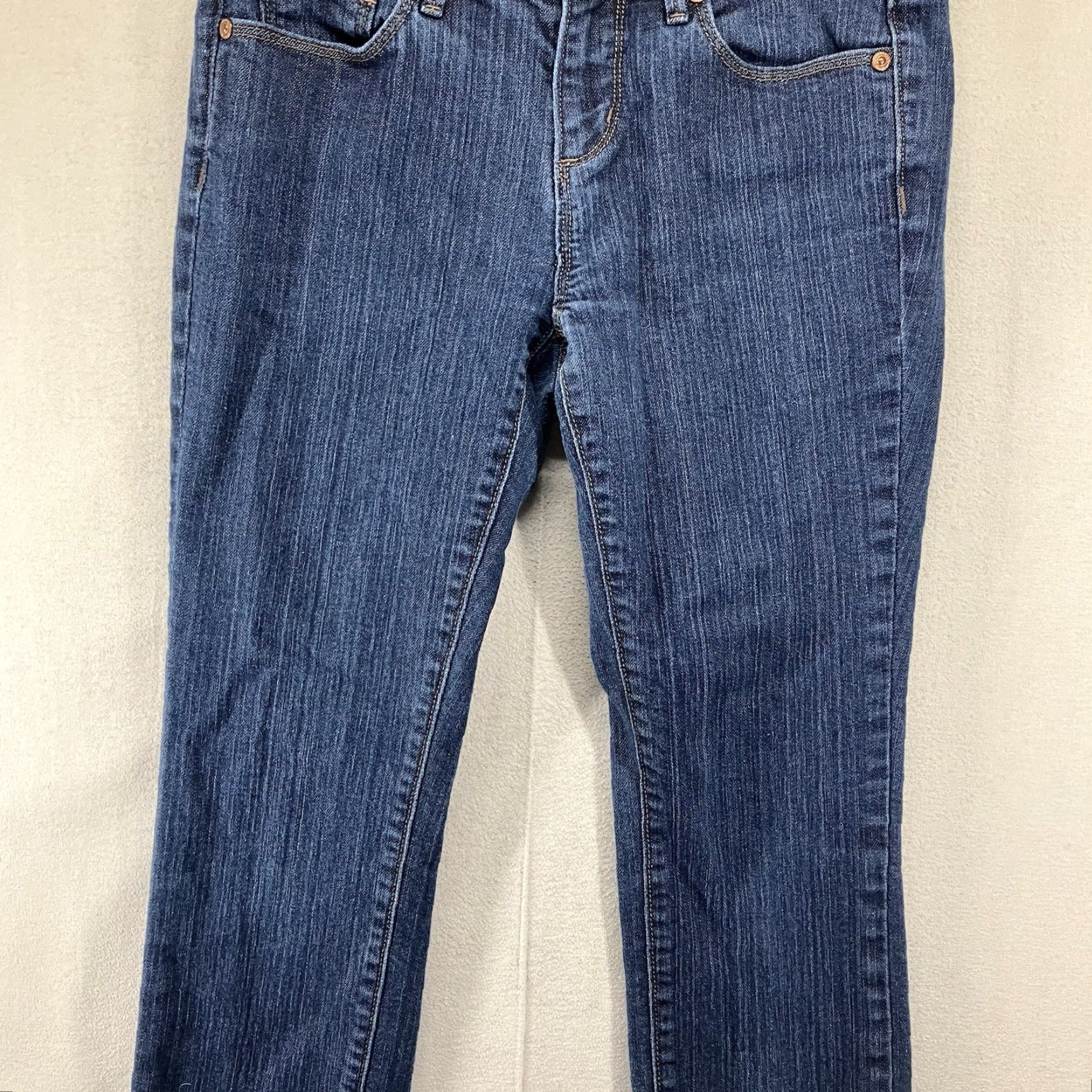 Loft LOFT Jeans Women's 4P Petite Denim Skinny 28" Inseam Blue Distressed 5-Pocket Stretch Modern Easy Care Machine Washable Prefabs/Preppy Style Size 27" / US 4 / IT 40 - 7 Thumbnail