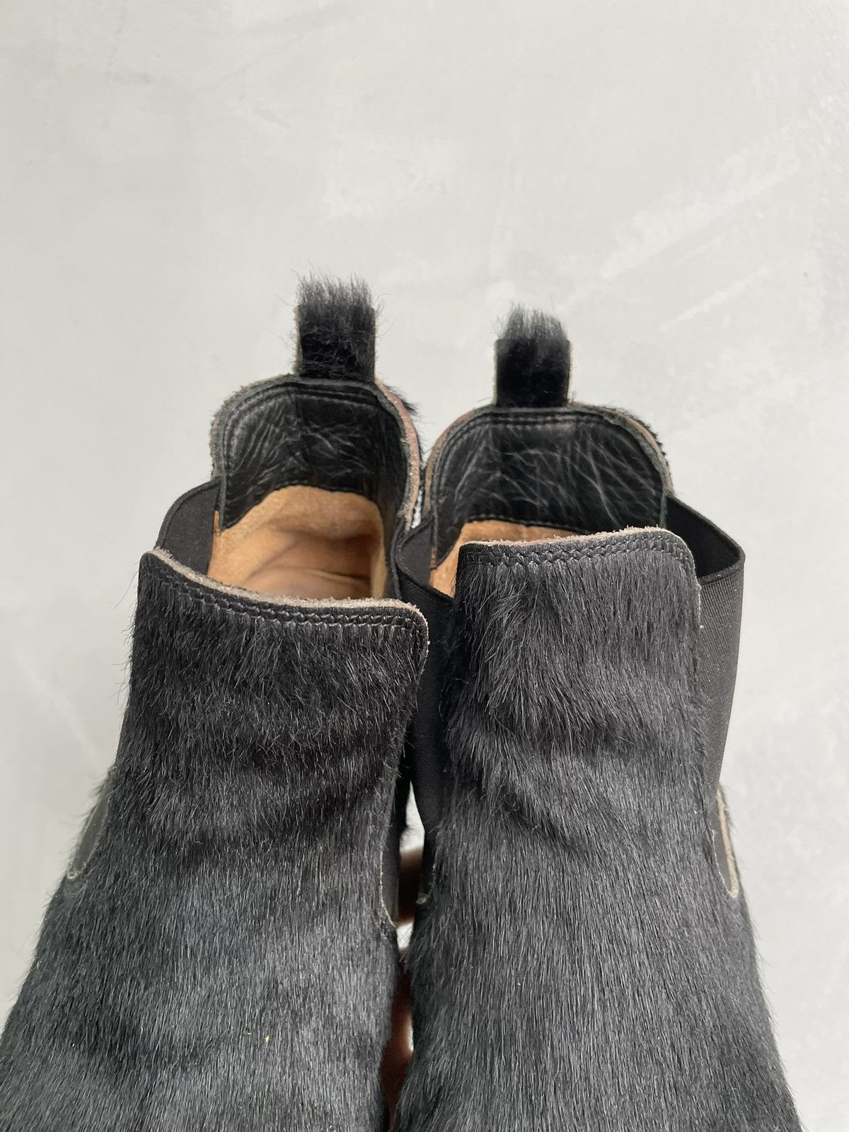 Vintage Vintage fur cow leather black GUIDI style boots 90s Size US 5 / EU 37 - 4 Thumbnail