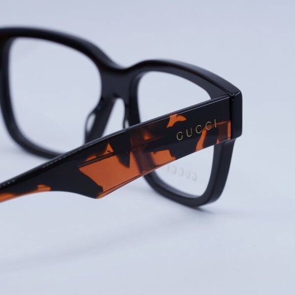 Gucci 🕶️ New Gucci GG1428O 006 Eyeglasses - Black With Orange Size ONE SIZE - 5 Thumbnail