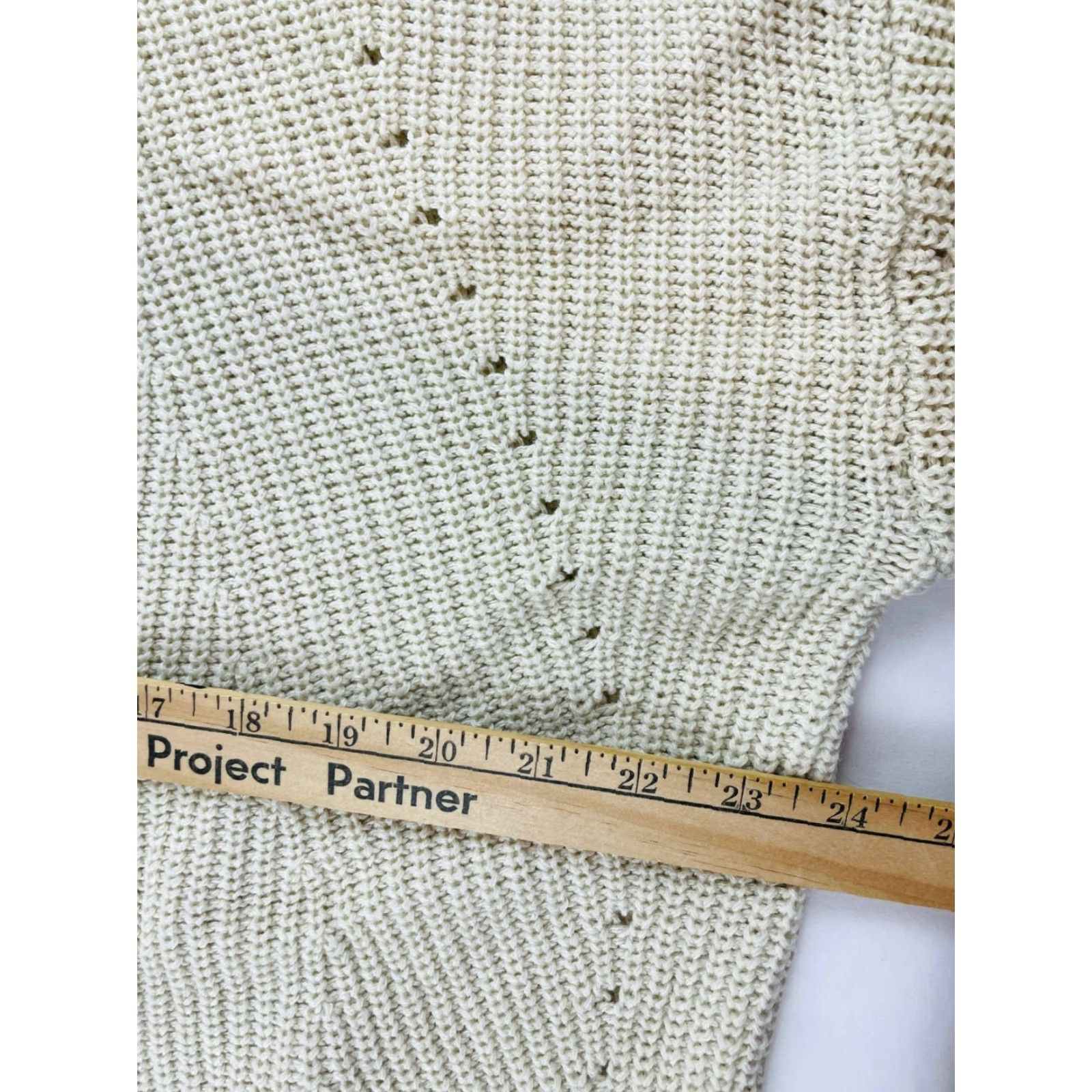 Vintage RDI Sweater Women’s Size S Oversized Cream Mock Neck Drawstring Sleeve Knit NWT Size S / US 4 / IT 40 - 5 Thumbnail
