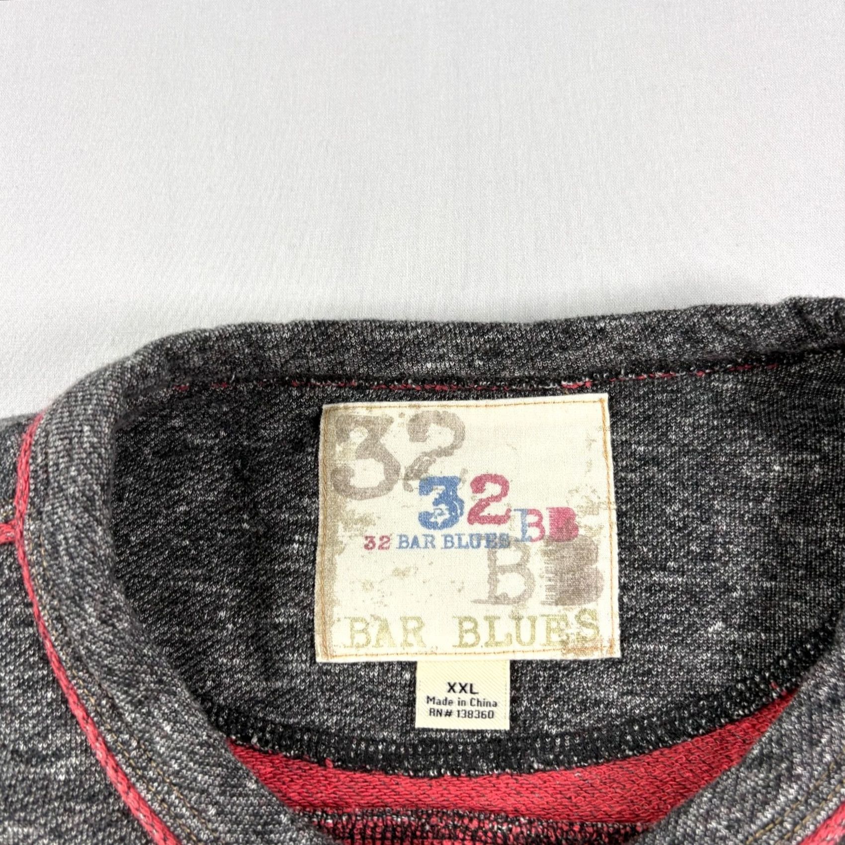 Vintage 32 Bar Blues Pullover Sweater Mens 2XL Gray Cotton Crew Neck Pockets Logo 32 Bar Blues Shirt Sweater Mens Regular Knit Pullover Gray 2XL Size US XXL / EU 58 / 5 - 3 Thumbnail