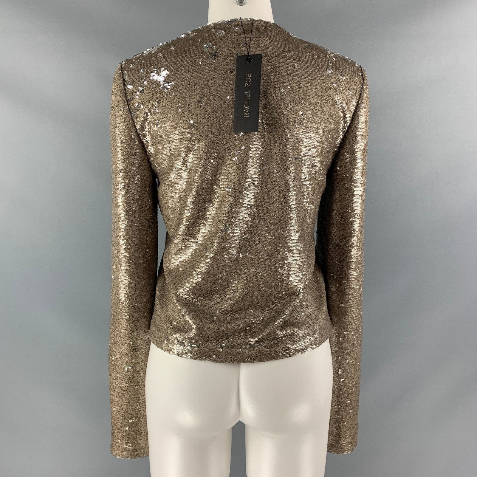 Rachel Zoe RACHEL ZOE S Gold Silver Polyester & Spandex Sequined Jacket Size S / US 4 / IT 40 - 3 Thumbnail