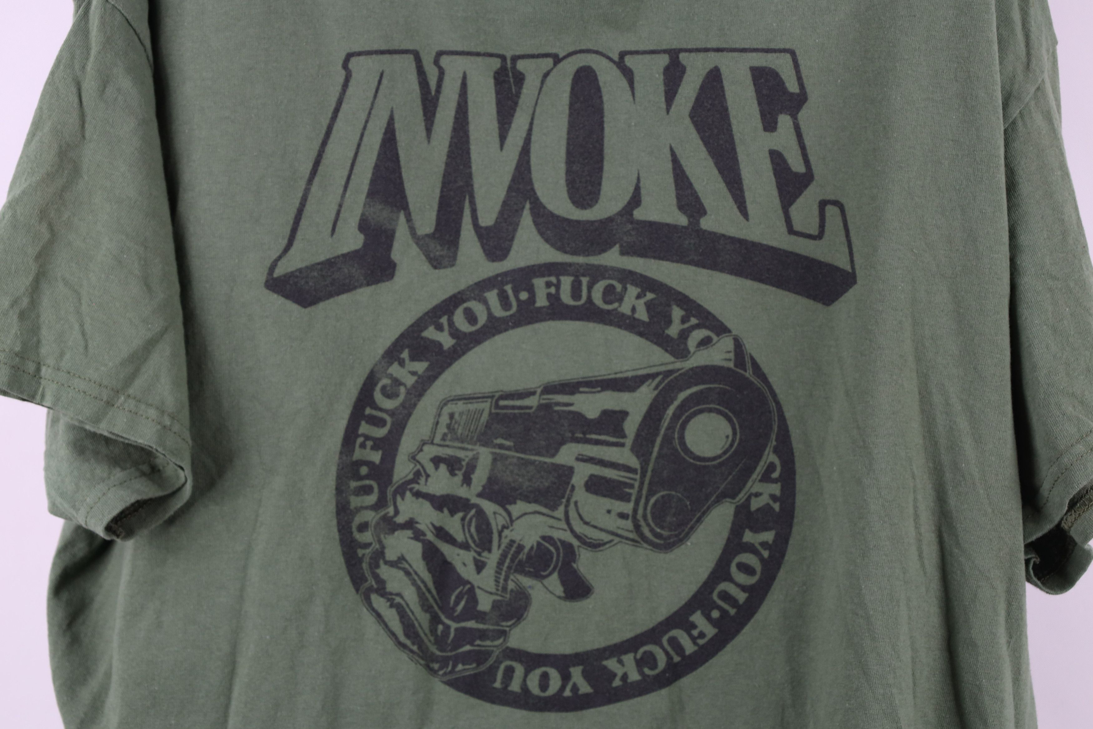Vintage Vintage Streetwear Invoke F**k You Gun Short Sleeve T-Shirt Size US XL / EU 56 / 4 - 4 Thumbnail