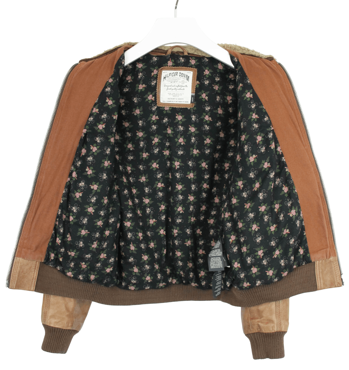 Tommy Hilfiger TOMMY HILFIGER Denim Jacket Women's MEDIUM Leather Fluffy Size M / US 6-8 / IT 42-44 - 2 Thumbnail
