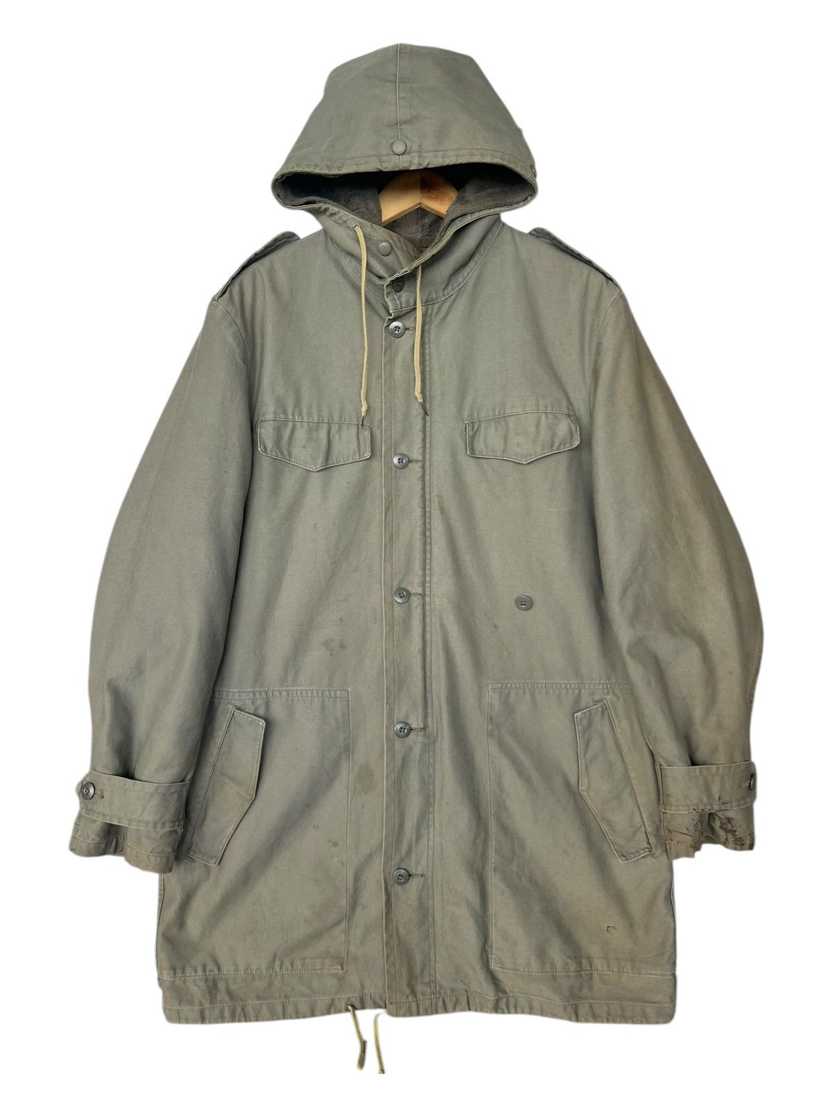 Vintage Vintage 80s German Army Parka Green Zipper Hoodie Jacket Size US L / EU 52-54 / 3 - 1 Thumbnail