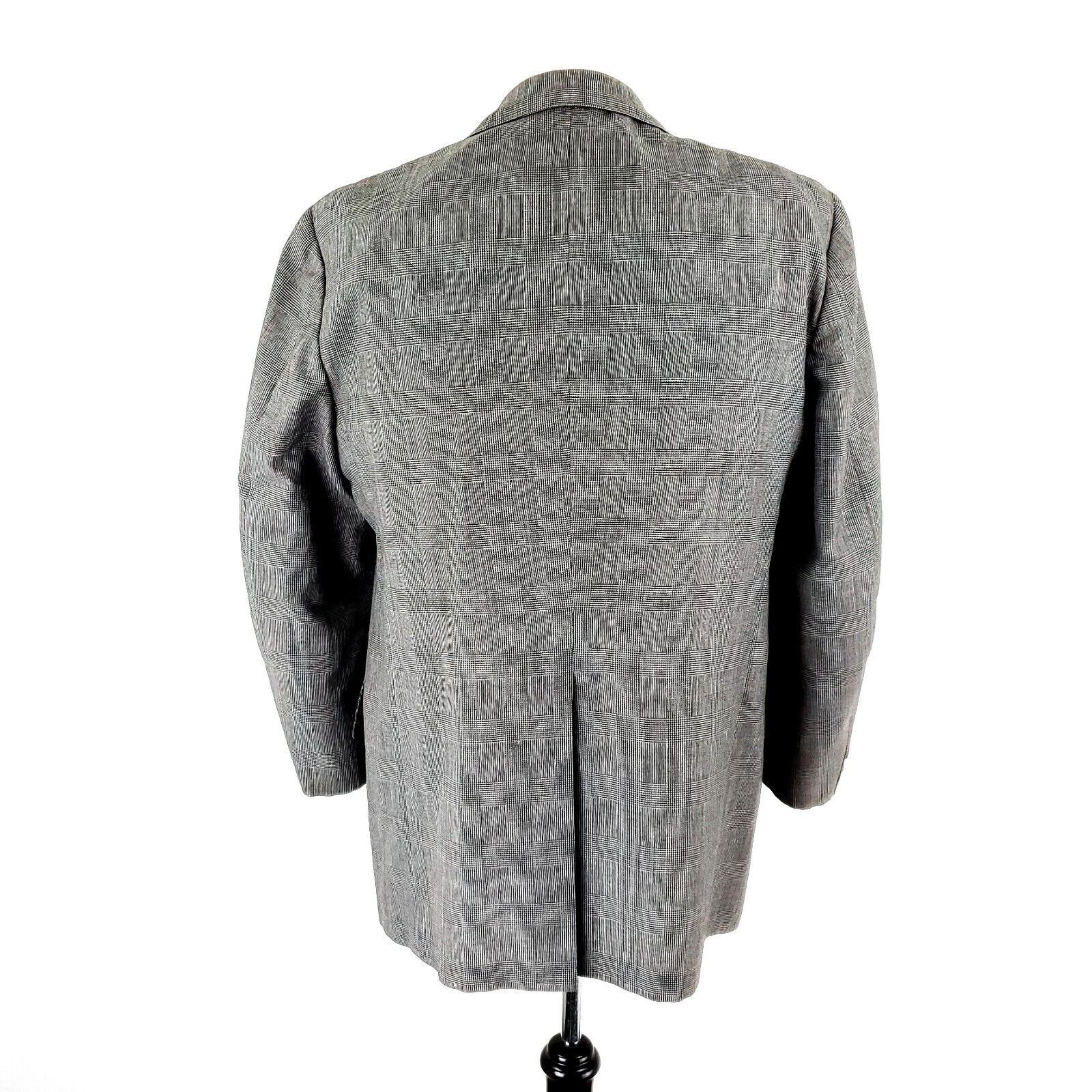 Hickey Freeman Vintage Hickey Freeman Wool 3 Button Blazer 40R Gray Glen Pl Size 40R - 5 Thumbnail